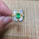 Natural emerald mother-of-pearl ring 4 x 6 925 silver finely inlaid with natural colored gemstones jewelry fashion gemstones