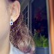 Natural royal blue sapphire 925 silver stud earrings