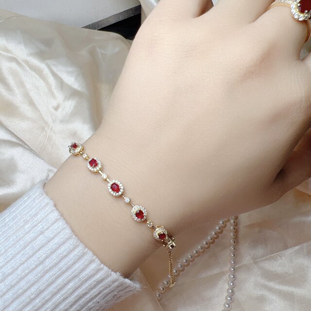 Natural pigeon blood red ruby bracelet