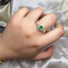 Natural emerald colored gemstone ring 5x7