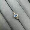 Natural royal blue sapphire Princess Diana style ring 4×5 925 silver finely inlaid natural colored gemstone jewelry