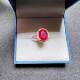 Natural ruby newly fired ring 925 silver finely inlaid 8×10 natural colored gemstone jewelry