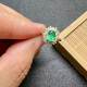 Natural emerald ring 5 x 7 925 silver finely inlaid natural colored gemstone jewelry