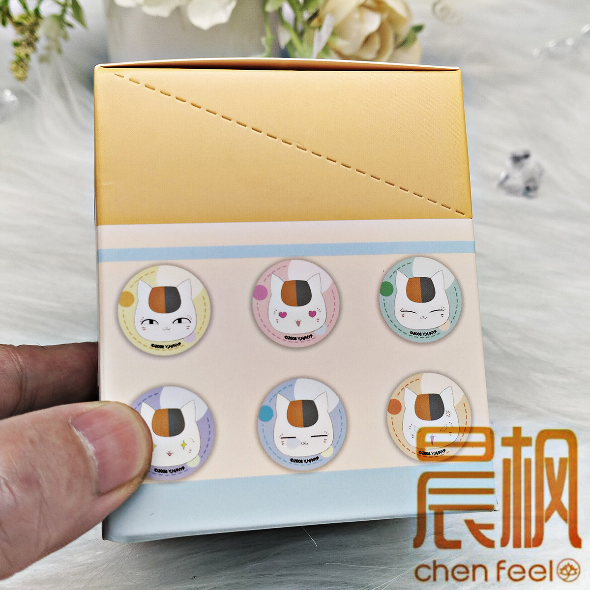 正版 夏目友人帐周边-猫咪老师迷你徽章盲盒35MM吧唧 - 图2