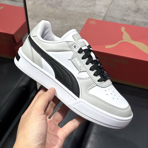 彪马PUMA男女情侣复古低帮轻便皮面黑白色百搭运动休闲板鞋384953 - 图2