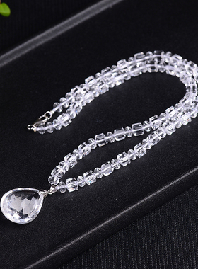 手工打磨项链天然白水晶