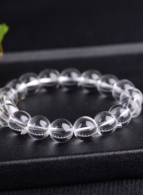 天然白色透明水晶手串