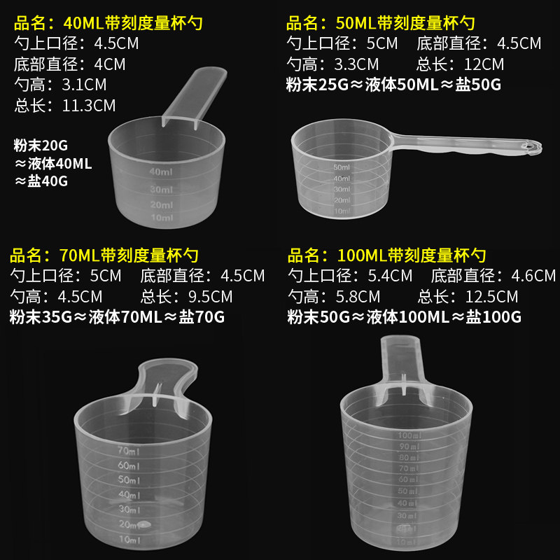50克带刻度量勺子塑料奶粉勺液体粉剂奶茶油五谷杂粮蛋白粉分装勺,淘宝优惠券,粉丝福利购,淘宝优惠卷