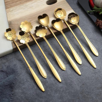 Stainless Steel Cherry Blossom Spoon Fashion Coffee Spoon Mark Cup Spoon Office Stir Sweet Spoons Wedding Celebration Companion Gift