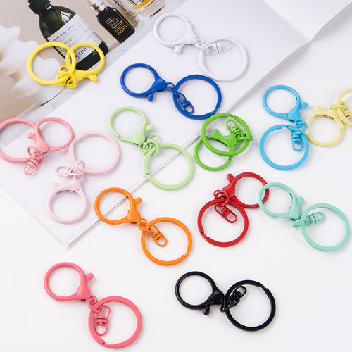 彩色合金龙虾扣8字扣钥匙圈3件套DIY手工饰品配件玩具挂扣钥匙扣 - 图0