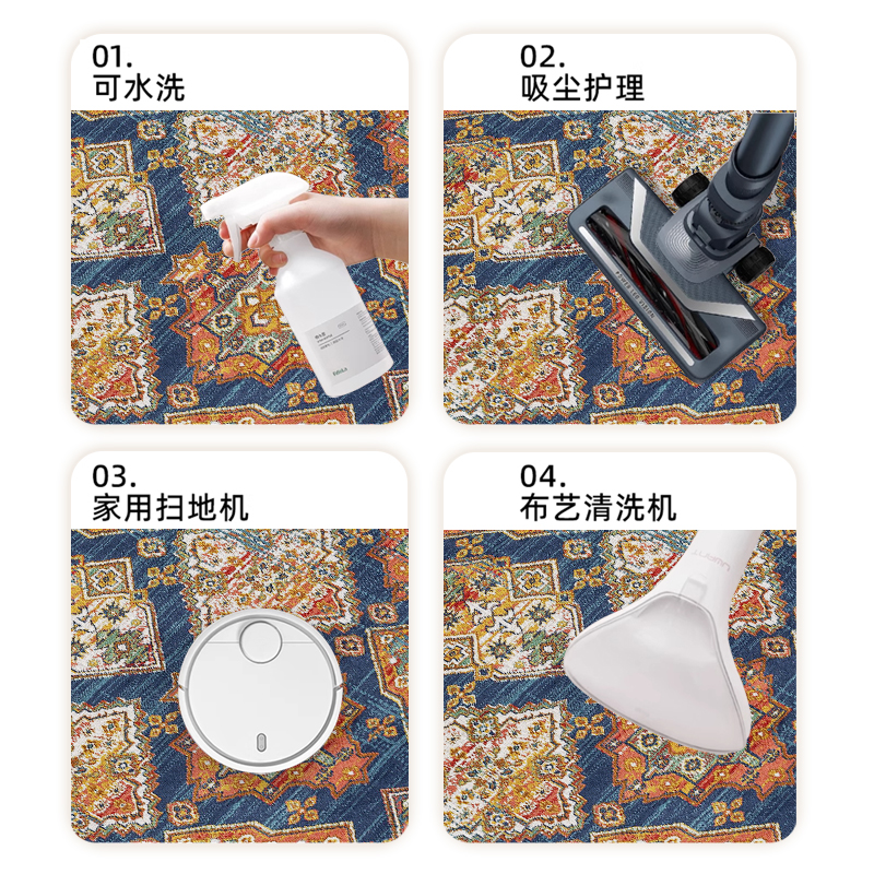 复古波斯入户玄关地垫土耳其欧式满铺进门垫民族风轻奢家用地垫 - 图1