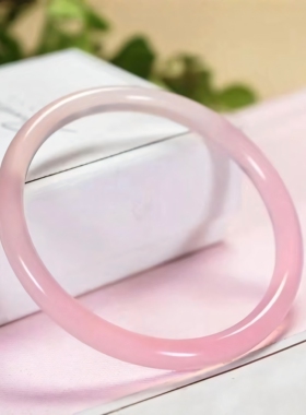 胭脂雪叮当镯桃花粉中式手镯女生