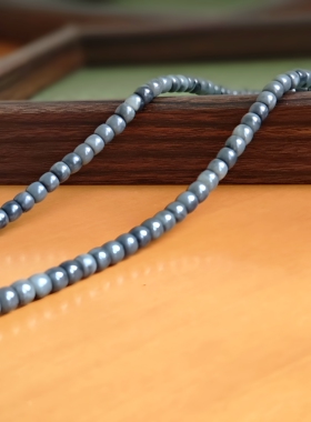 国风108直切珠和田玉青花手串毛衣链项链老型珠桶珠苹果珠手链礼