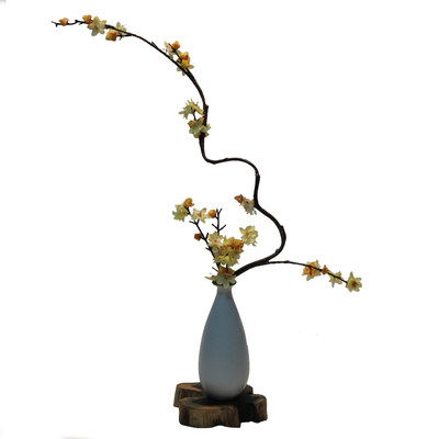 悟物语中式仿真花摆件套装禅意客厅装饰茶室艺术插花绢花假花梅花 虎窝淘