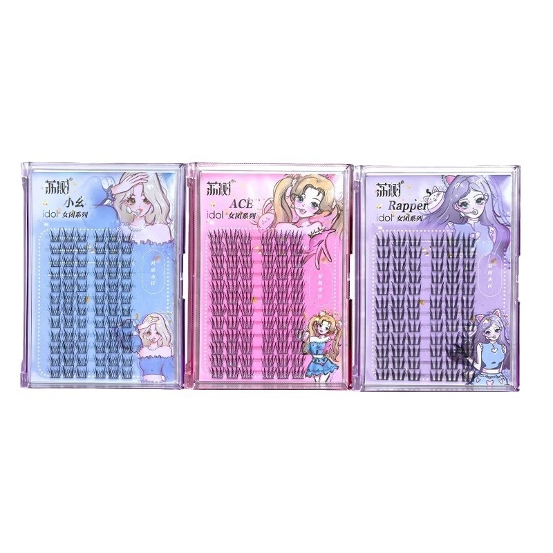 荔树假睫毛ace女团假睫毛韩系三部曲单簇分段式爱豆系列自然仿真 - 图3