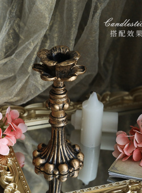 米诺美式复古烛台ins风拍摄背景