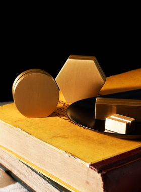 黄铜办公室照片夹几何摆件