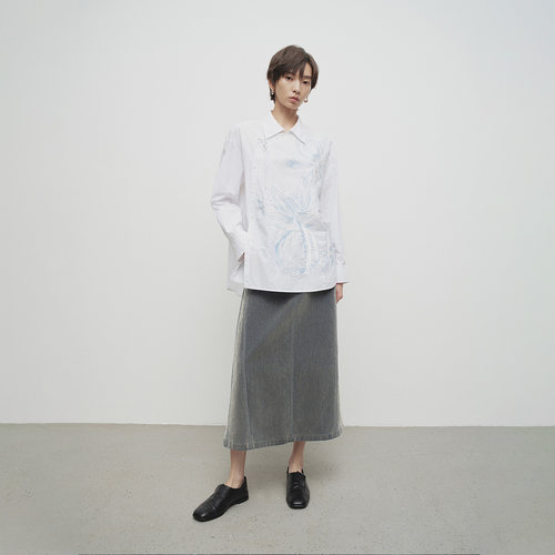 播商场同款高智复古牛仔半身裙女25春秋新品显瘦长裙BDS1BD1516 - 图2