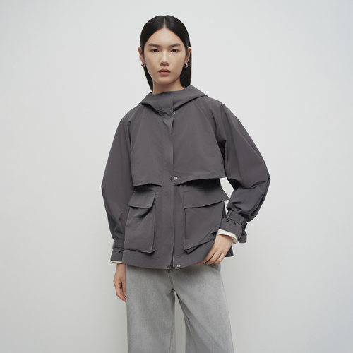 播商场同款连帽工装短外套女春秋新款户外穿搭上衣BDS1WD1162 - 图0