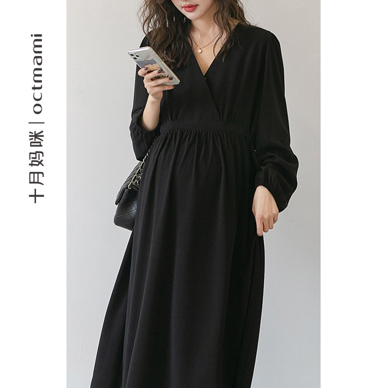 【专柜同款】十月妈咪孕妇休闲长袖裙 十月妈咪连衣裙