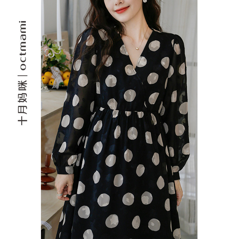 【新品】十月妈咪孕妇秋季外穿连衣裙 十月妈咪连衣裙