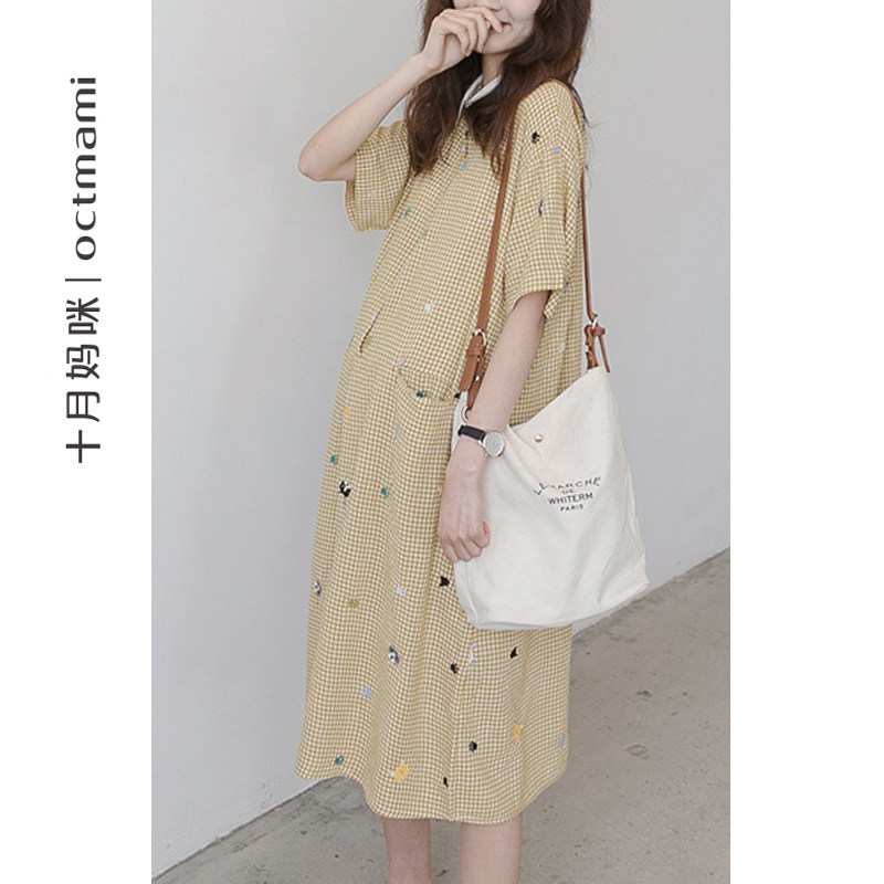 【新款】十月妈咪2022夏季孕妇连衣裙 十月妈咪连衣裙