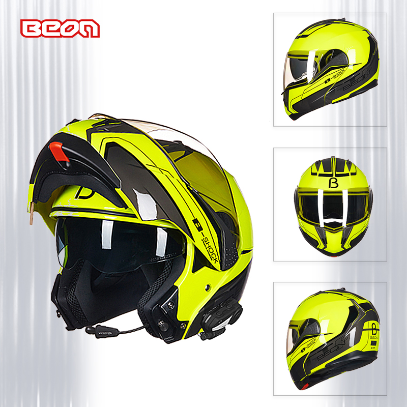 BEON双镜片摩托车揭面盔机车头盔男女四季通用全盔覆式截面盔跑盔 - 图0