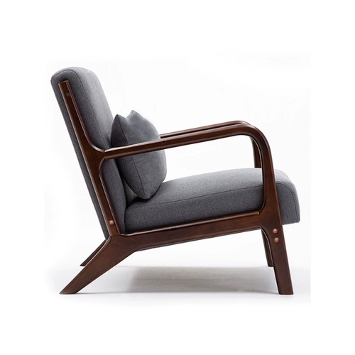 Единый диван скандинавский балкон повседневный стул, ленивый диван -стул Небольшие блоки, простые стулья для спальни с твердым деревом