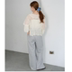 TP2026 Summer Exquisite Lace Embroidery Flower Dot Lotus Leaf Collar Trumpet Sleeve Top
