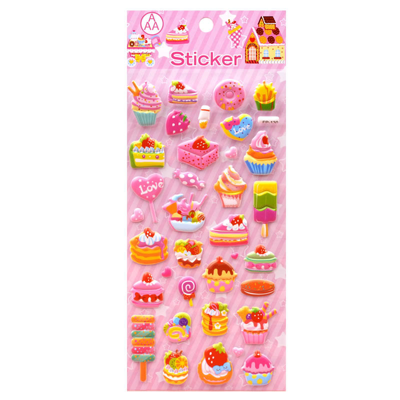 儿童玩具冰激凌蛋糕点心食物3D立体泡泡贴画可爱男女孩宝宝粘贴纸,淘宝优惠券,粉丝福利购,淘宝优惠卷