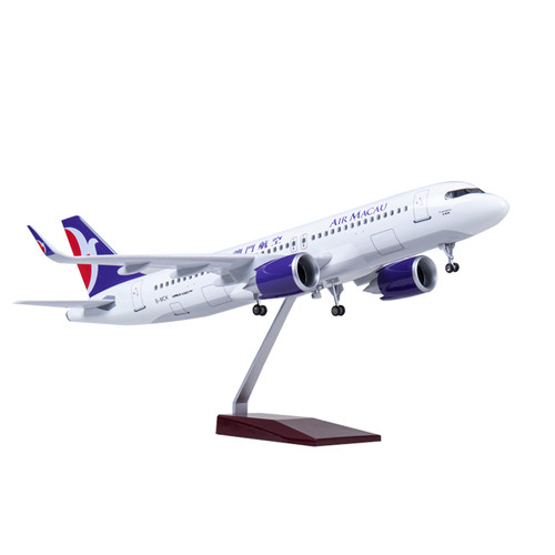 带灯47cm澳门航空空客A320neo仿真客机飞机模型澳航拼装摆件收藏 - 图3