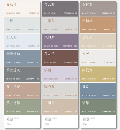 2023莫兰迪色卡CMYK色卡样板卡高级灰配色绘画插画美术马卡龙色系 - 图2
