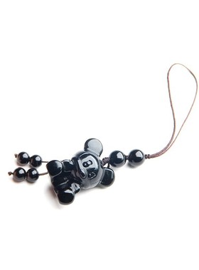 天然黑曜石吊坠米老鼠挂件