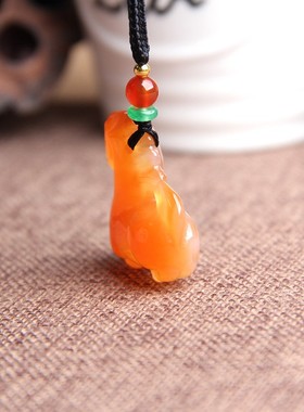 博语天然红玛瑙马挂件马挂坠