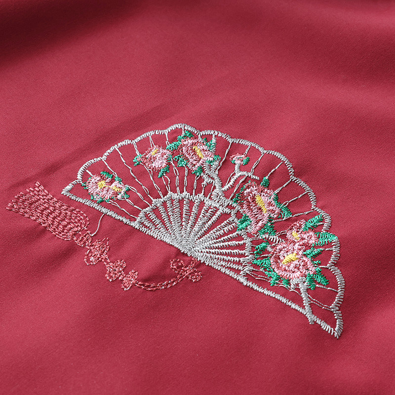 中式刺绣妈妈夹克衫春季上衣时尚妈妈翻领薄款棒球服中老年女外套,淘宝优惠券,粉丝福利购,淘宝优惠卷