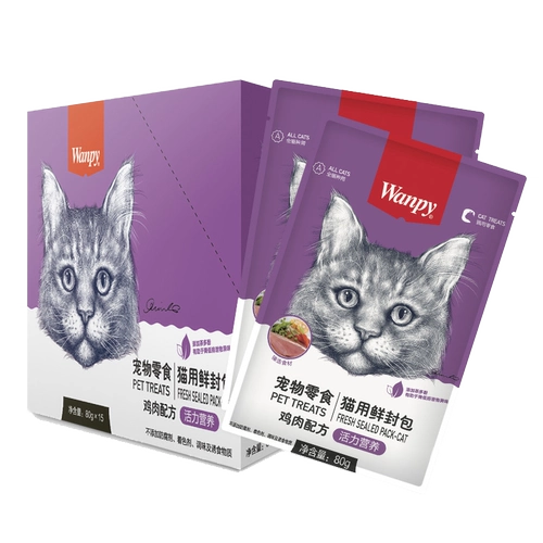 Непослушные закуски для кошек Свежий пакет Wanpy Conny Non -Main Food Tank Чудесный свежий мокрый зерно