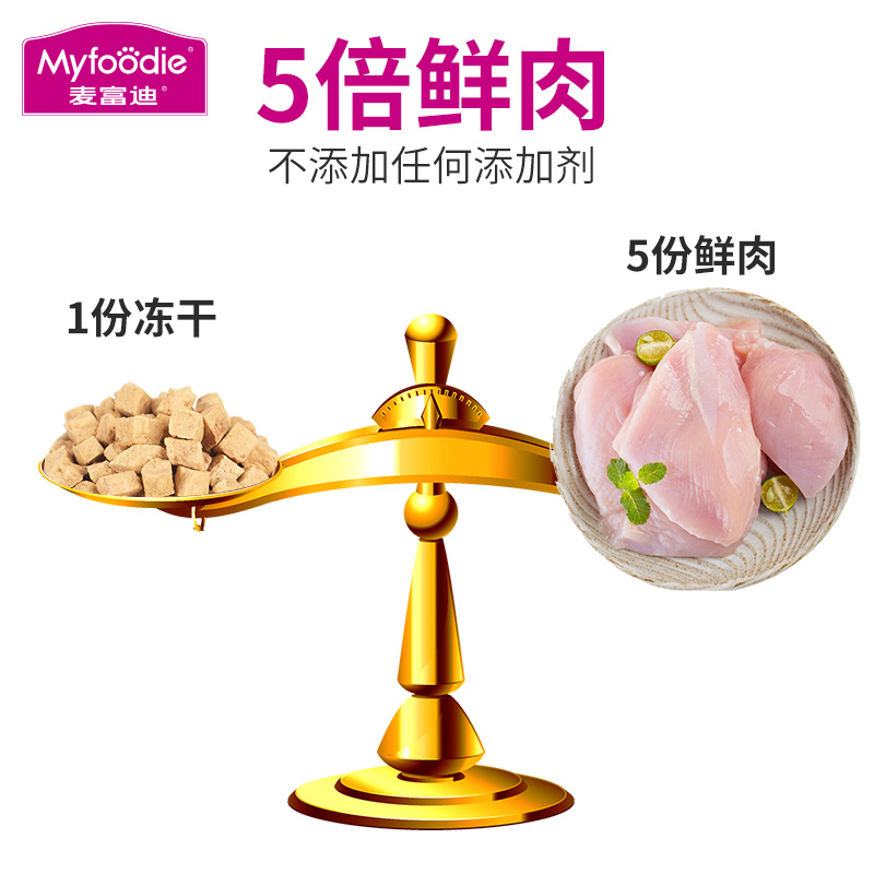 麦富迪猫冻干鸡胸肉猫咪零食鸡肉粒生骨肉饼鸭肉幼猫营养成猫猫粮-图2