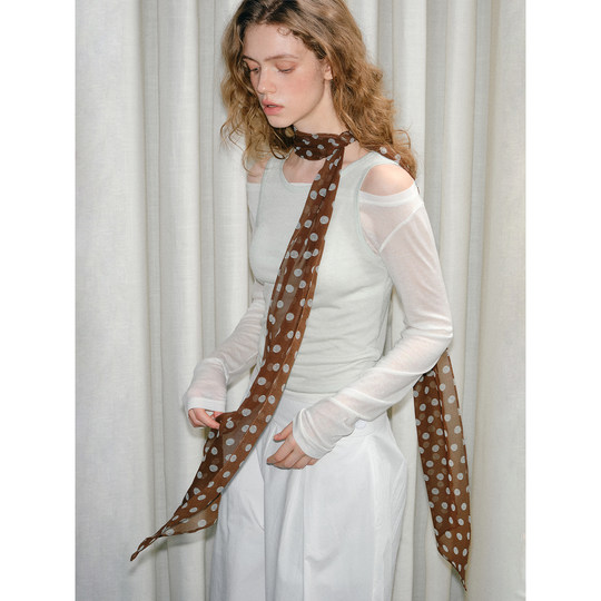 French polka dot silk scarf, versatile and versatile, new style for spring and summer