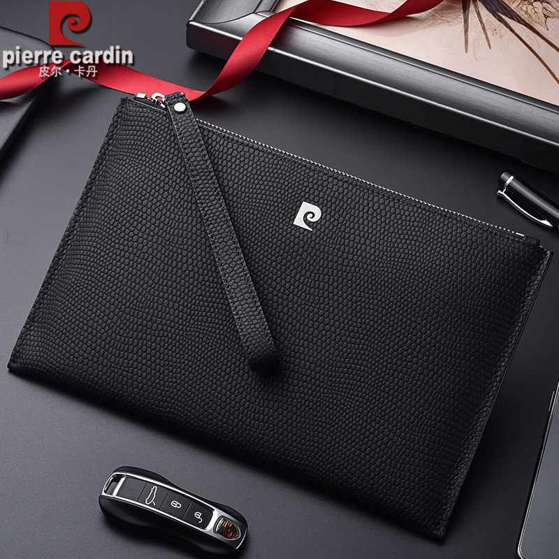 皮尔卡丹男士真皮信封包休闲手拿包 敏福服饰男士包袋