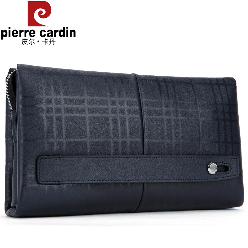 皮尔卡丹男士真皮大容量软拉链男包 敏福服饰男士包袋