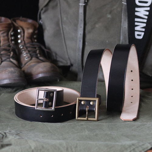 HARDWIND Belt Vintage复古茶芯牛皮真皮黄铜皮带腰带3.8cm宽 - 图0