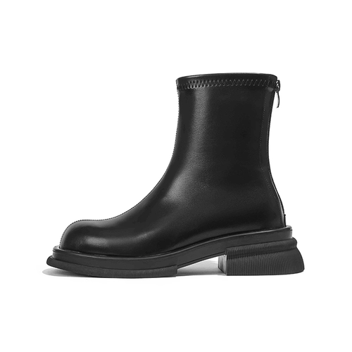 Tide, Martens, демисезонные утепленные коричневые короткие сапоги, ботинки, средней длины