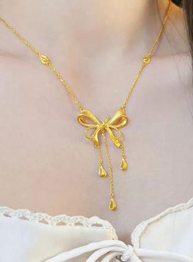 气质新款在逃公主丝带蝴蝶结钛钢