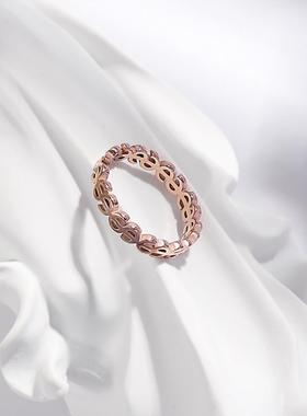 欧美时尚钱币符合镂空钛钢戒指女