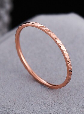 日韩钛钢戒指ring女戒女细批花18