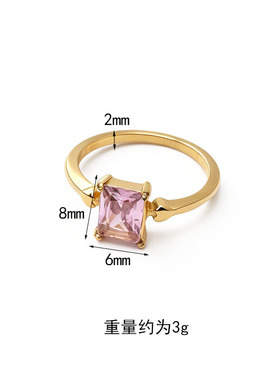 精致小众ins冷淡风粉钻钛钢戒指