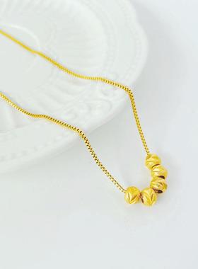 简约五福临门钛钢项链女百搭18k