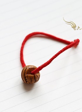 桃篮红绳手链天然手工打磨孕妇