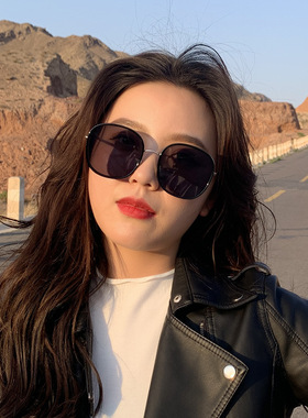 墨镜韩版大框圆脸开车太阳镜网红