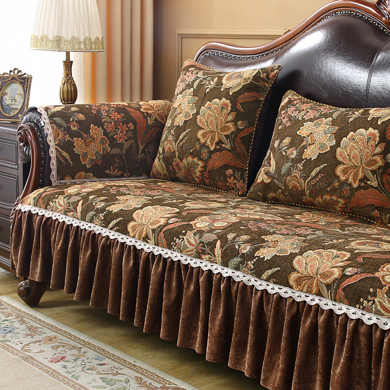 欧式雪尼尔防滑坐垫沙发垫四季通用轻奢高级感美式复古沙发套罩子,淘宝优惠券,粉丝福利购,淘宝优惠卷